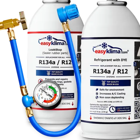 Zestaw Czynnik chłodniczy R134a + Uszczelniacz R134a 719g + Wąż Manometr