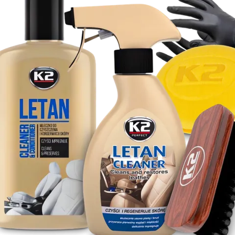 ZESTAW DO CZYSZCZENIA SKÓRY K2 LETAN PŁYN MLECZKO APLIKATOR SZCZOTKA