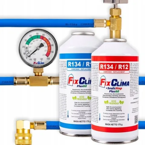 ZESTAW DO NAPEŁNIANIA KLIMATYZACJI AUT GAZ CZYNNIK CHŁODNICZY R134A + 3W1