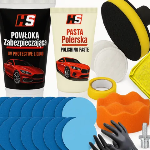 ZESTAW DO POLEROWANIA LAMP REGENERACJI REFLEKTORÓW PASTA POWŁOKA PAPIER PAD