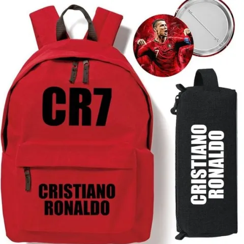 Zestaw do Szkoły Czerwony Plecak + Piórnik + Pin CRISTIANO RONALDO