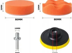 ZESTAW GĄBEK POLERSKICH PADY NA WIERTARKE 80mm 12 SZTUK DO POLEROWANIA
