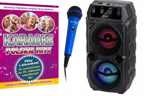 Zestaw GŁOŚNIK Bluetooth + Mikrofon + POLSKIE Karaoke