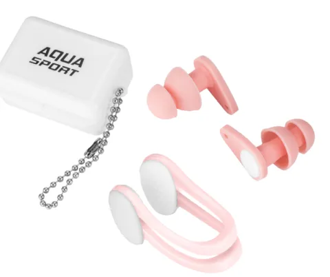 Zestaw klips na nos zatyczki do uszu do pływania Aqua-Sport AquaCalm