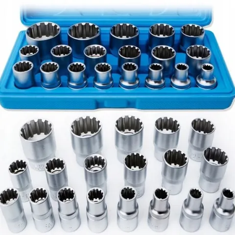 ZESTAW KLUCZY NASADKI SPLINE 8-32 KLUCZE 1/2 19el