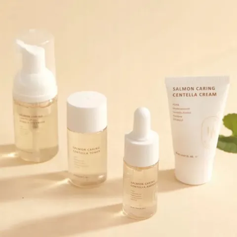 Zestaw kosmetyków Mini tonik 25ml pianka 30ml krem 20ml serum 13ml Heveblue