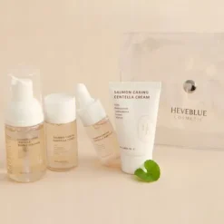 Zestaw kosmetyków Mini tonik 25ml pianka 30ml krem 20ml serum 13ml Heveblue