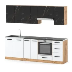 Zestaw Kuchenny Modułowy Z Blatem Nowoczesny 2.4m Wotan San Sebastian Biały