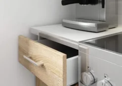 ZESTAW KUCHENNY Z WITRYNĄ LIMA 2.4M H720 BIAŁY / DĄB SONOMA