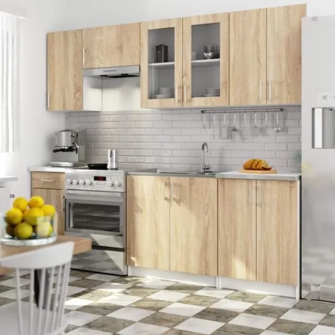 ZESTAW KUCHENNY Z WITRYNĄ LIMA 2.4M H720 BIAŁY / DĄB SONOMA