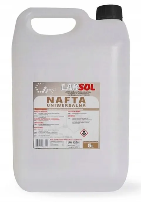 Zestaw: Lampa naftowa czarna, knoty, nafta 5 l