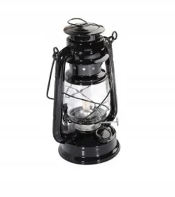 Zestaw: Lampa naftowa czarna, knoty, nafta 5 l