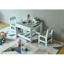 ZESTAW MEBLI DZIECIĘCYCH ECOTOYS STOLIK TABLICA KREDOWA 2 KRZESŁA