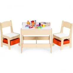 ZESTAW MEBLI DZIECIĘCYCH ECOTOYS MDF Z TABLICĄ KREDOWĄ I SCHOWKIEM