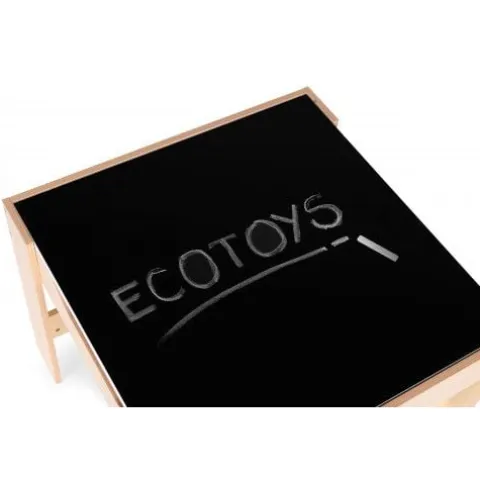 ZESTAW MEBLI DZIECIĘCYCH ECOTOYS MDF Z TABLICĄ KREDOWĄ I SCHOWKIEM