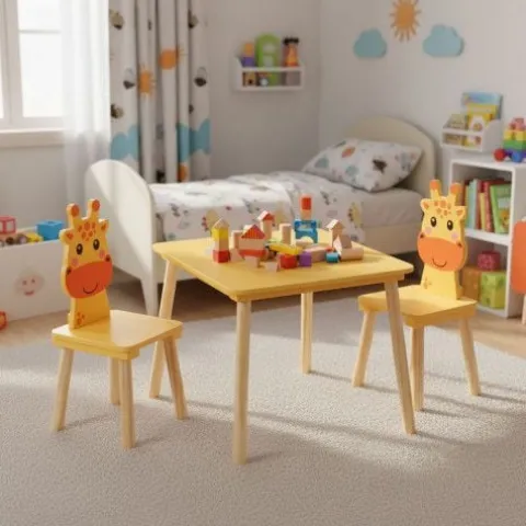 ZESTAW MEBLI DZIECIĘCYCH ECOTOYS DREWNIANE MOTYW ŻYRAFA