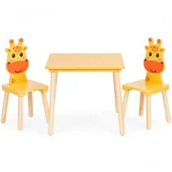 ZESTAW MEBLI DZIECIĘCYCH ECOTOYS DREWNIANE MOTYW ŻYRAFA
