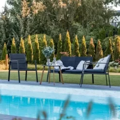 ZESTAW MEBLI OGRODOWYCH KOMPLET SOFA STÓŁ FOTELE MEBLE TARASOWE