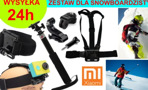 ZESTAW NA SNOWBOARD DO KAMER XIAOMI YI 1, 2 (4K, 4K+, Lite)