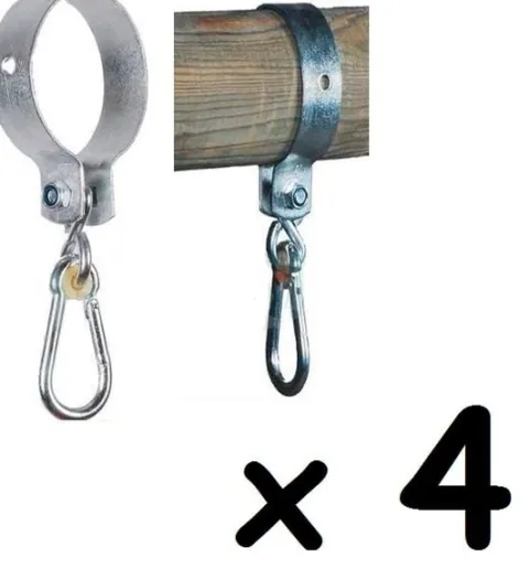 Zestaw obejm okrągłe do huśtawki 4 szt. 100mm 10cm