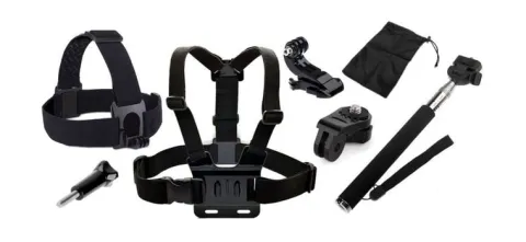 ZESTAW STARTOWY 7W1 DO XIAOMI YI 1, 2 4K, 4K+- SZELKI, MONOPOD, GŁOWA