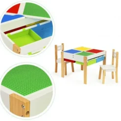 ZESTAW STOŁU I KRZESEŁ DLA DZIECI ECOTOYS SKANDYNAWSKI STYL