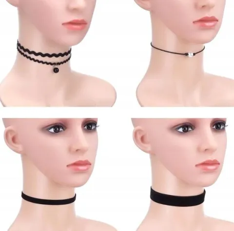 Zestaw 10 szt CHOKER naszyjnik rzemyk koronka boho B72_CC
