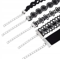 Zestaw 10 szt CHOKER naszyjnik rzemyk koronka boho B72_CC