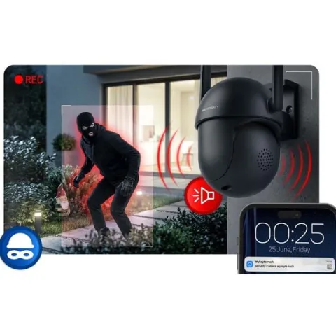 Zewnętrzna kamera WiFi obrotowa IP obrotowa 5MP Berdsen BD-943