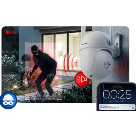 Zewnętrzna kamera WiFi obrotowa IP obrotowa 5MP Berdsen BD-943