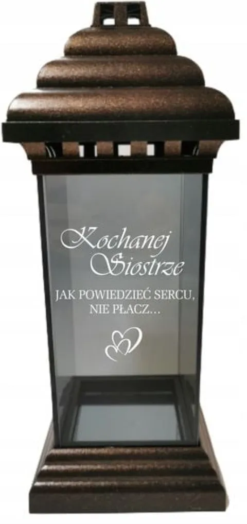 ZNICZ LAMPION z GRAWEREM dla Kochanej Siostry