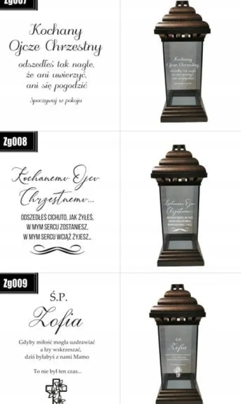ZNICZ LAMPION z GRAWEREM dla Kochanej Siostry