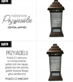 ZNICZ LAMPION z GRAWEREM dla Kochanej Siostry