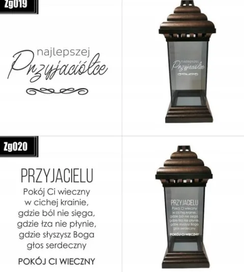 ZNICZ LAMPION z GRAWEREM dla Kochanej Siostry