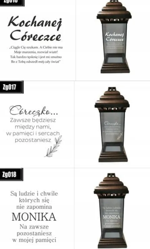 ZNICZ LAMPION z GRAWEREM dla Kochanej Siostry
