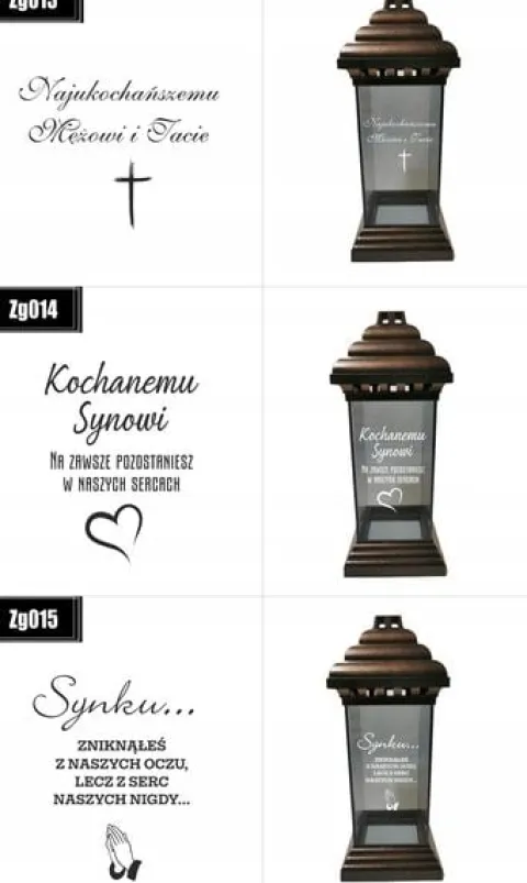 ZNICZ LAMPION z GRAWEREM dla Kochanej Siostry