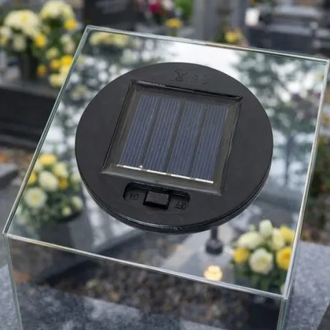 Znicz Lustrzany dla Taty Solarny 3D LED z Grawerem Elegancki Ciepłe Światło