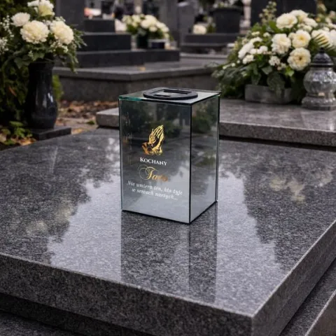 Znicz Lustrzany dla Taty Solarny 3D LED z Grawerem Elegancki Ciepłe Światło