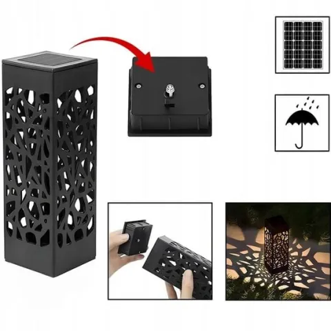Znicz Solarny Ażurowy LED XL Premium Elegancka Księga ze Złotym