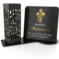 Znicz Solarny Podstawka z Personalizacją na Grób Mamy Dekoracja Dzień Matki