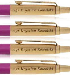 ZŁOTY DŁUGOPIS PARKER JOTTER CZARNY 24 KARATY + PUDEŁKO Z DEDYKACJĄ GRAWER